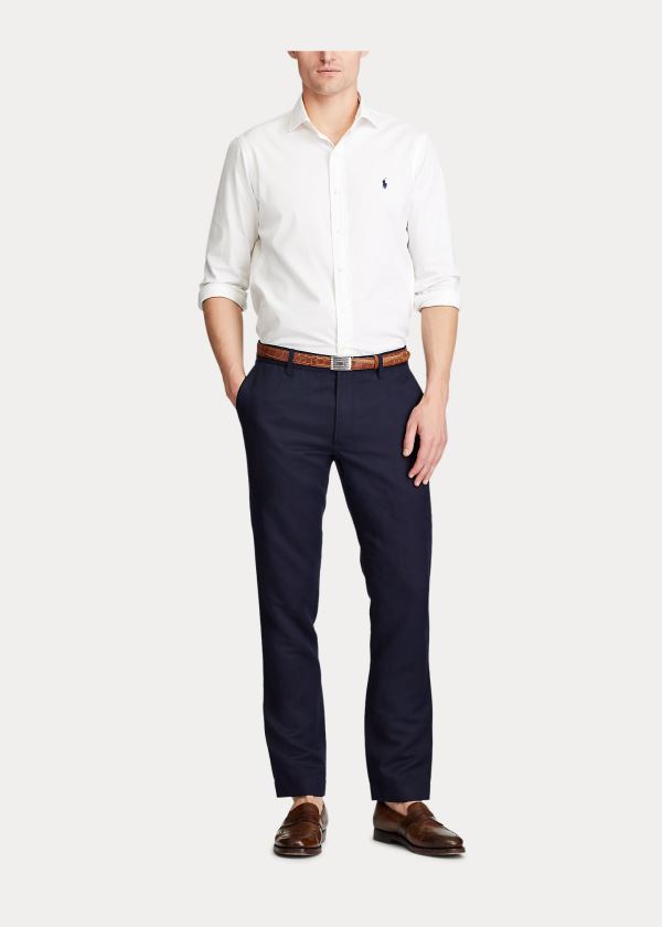 Calças Polo Ralph Lauren Slim Fit Linen-Blend Homem 85160-GRQL